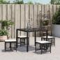 Preview: Gartenhocker mit Kissen 4 Stk. Schwarz 41x41x36 cm Poly Rattan