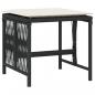 Preview: Gartenhocker mit Kissen 4 Stk. Schwarz 41x41x36 cm Poly Rattan