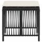 Preview: Gartenhocker mit Kissen 4 Stk. Schwarz 41x41x36 cm Poly Rattan