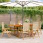 Preview: ARDEBO.de - 7-tlg. Garten-Essgruppe Poly Rattan und Massivholz Beige