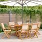 Preview: ARDEBO.de - 7-tlg. Garten-Essgruppe Stoff und Massivholz Beige