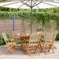 Preview: ARDEBO.de - 7-tlg. Garten-Essgruppe Poly Rattan und Massivholz Beige