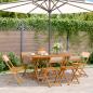 Preview: ARDEBO.de - Gartenstühle 6 Stk. Klappbar Beige Stoff und Massivholz