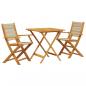 Preview: 3-tlg. Bistro-Set Beige Polypropylen und Massivholz