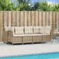 Preview: ARDEBO.de - 5-tlg. Garten-Sofagarnitur mit Kissen Beige Poly Rattan