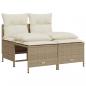 Preview: 5-tlg. Garten-Sofagarnitur mit Kissen Beige Poly Rattan