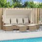 Preview: ARDEBO.de - 5-tlg. Garten-Sofagarnitur mit Kissen Beige Poly Rattan