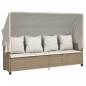 Preview: 5-tlg. Garten-Sofagarnitur mit Kissen Beige Poly Rattan