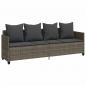 Preview: 5-tlg. Garten-Sofagarnitur mit Kissen Grau Poly Rattan