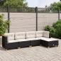 Preview: ARDEBO.de - 5-tlg. Garten-Sofagarnitur mit Kissen Schwarz Poly Rattan