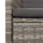 Preview: 9-tlg. Garten-Essgruppe mit Kissen Grau Poly Rattan