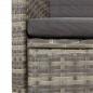 Preview: 7-tlg. Garten-Essgruppe mit Kissen Grau Poly Rattan