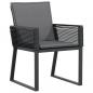 Preview: Gartenstühle mit Kissen 2 Stk. Schwarz Poly Rattan