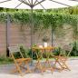 Preview: ARDEBO.de - 3-tlg. Bistro-Set Grau Poly Rattan und Massivholz