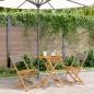 Preview: ARDEBO.de - 3-tlg. Bistro-Set Grau Poly Rattan und Massivholz