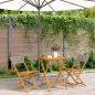 Preview: ARDEBO.de - 3-tlg. Bistro-Set Grau Poly Rattan und Massivholz