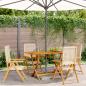 Preview: ARDEBO.de - Gartenstuhl Verstellbar 4 Stk. Beige Poly Rattan Massivholz