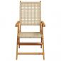 Preview: Gartenstuhl Verstellbar 4 Stk. Beige Poly Rattan Massivholz