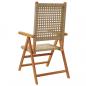 Preview: Gartenstuhl Verstellbar 4 Stk. Beige Poly Rattan Massivholz