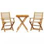 Preview: 3-tlg. Bistro-Set Beige Polypropylen und Massivholz