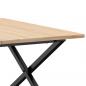 Preview: Couchtisch X-Gestell 90x90x45cm Massivholz Kiefer und Gusseisen