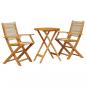 Preview: 3-tlg. Bistro-Set Beige Polypropylen und Massivholz