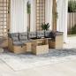 Preview: ARDEBO.de - 8-tlg. Garten-Sofagarnitur mit Kissen Beige Poly Rattan