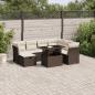 Preview: ARDEBO.de - 8-tlg. Garten-Sofagarnitur mit Kissen Braun Poly Rattan