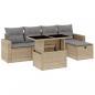 Preview: 6-tlg. Garten-Sofagarnitur mit Kissen Beige Poly Rattan