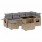 Preview: 7-tlg. Garten-Sofagarnitur mit Kissen Beige Poly Rattan