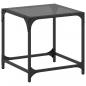 Preview: Couchtisch mit Glasplatte Schwarz Transparent 40x40x40 cm Stahl