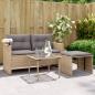 Preview: ARDEBO.de - 3-tlg. Garten-Sofagarnitur mit Kissen Beige Poly Rattan