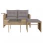 Preview: 3-tlg. Garten-Sofagarnitur mit Kissen Beige Poly Rattan