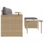 Preview: 3-tlg. Garten-Sofagarnitur mit Kissen Beige Poly Rattan