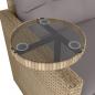 Preview: 3-tlg. Garten-Sofagarnitur mit Kissen Beige Poly Rattan