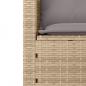 Preview: 3-tlg. Garten-Sofagarnitur mit Kissen Beige Poly Rattan