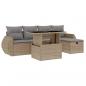 Preview: 6-tlg. Garten-Sofagarnitur mit Kissen Beige Poly Rattan