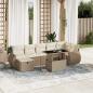 Preview: ARDEBO.de - 8-tlg. Garten-Sofagarnitur mit Kissen Beige Poly Rattan