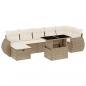 Preview: 8-tlg. Garten-Sofagarnitur mit Kissen Beige Poly Rattan