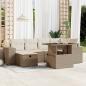 Preview: ARDEBO.de - 7-tlg. Garten-Sofagarnitur mit Kissen Beige Poly Rattan