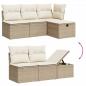 Preview: 7-tlg. Garten-Sofagarnitur mit Kissen Beige Poly Rattan