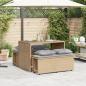 Preview: 3-tlg. Garten-Essgruppe mit Kissen Beige Poly Rattan