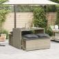 Preview: 3-tlg. Garten-Essgruppe mit Kissen Hellgrau Poly Rattan