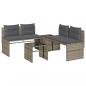 Preview: ARDEBO.de - 4-tlg. Garten-Sofagarnitur mit Kissen Grau Poly Rattan