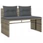 Preview: 4-tlg. Garten-Sofagarnitur mit Kissen Grau Poly Rattan