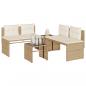 Preview: ARDEBO.de - 4-tlg. Garten-Sofagarnitur mit Kissen Beige Poly Rattan