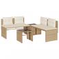 Preview: 4-tlg. Garten-Sofagarnitur mit Kissen Beige Poly Rattan