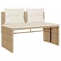 Preview: 4-tlg. Garten-Sofagarnitur mit Kissen Beige Poly Rattan