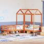 Preview: Massivholzbett und Bank mit Dach Orange 90x200 cm Kiefernholz