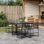 Preview: ARDEBO.de - 5-tlg. Garten-Essgruppe mit Kissen Schwarz Poly Rattan